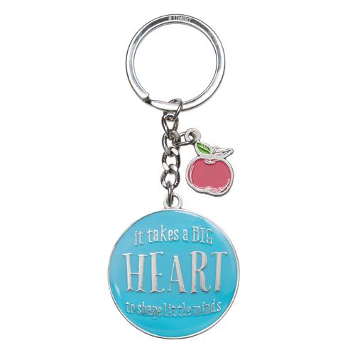 Keyring In Tin -It Takes A Big Heart To Shape Little Minds