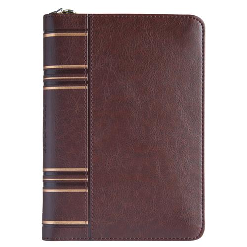 Bible -ESV Compact With Zip Dark Brown (Imitation Leather)