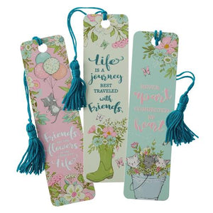 Bookmark With Tassel -Friends Are The Flowers In The Garden Of Life (Pack Of 3)