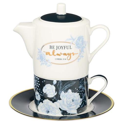 Ceramic Tea For One Set -Be Joyful Always 1