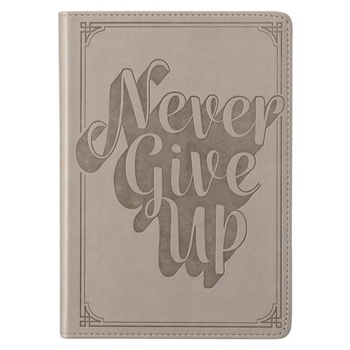 Faux Leather Journal -Never Give Up