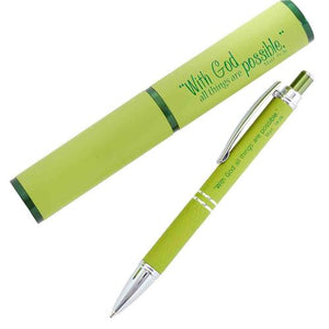 Metal Pen In Tube - All Things Possible Green