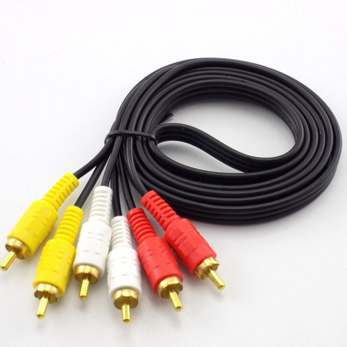 Cable -Cord Audio 3RCA To 3RCA Gold OFC 5M