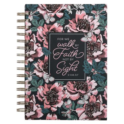 Large Hardcover Wirebound Journal -For We Walk By Faith 2 Cor. 5
