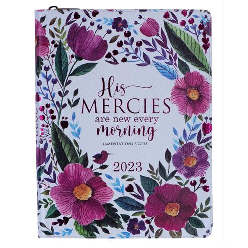 Large Daily Planner for Women 2023 His Mercies Pink