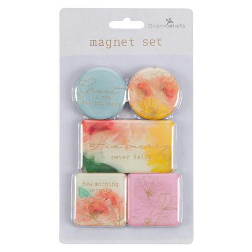 Magnet Set - Watercolour & Florals (Great is thy faithfulness)