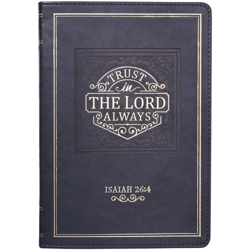 Faux Leather Journal -Trust In The Lord Navy